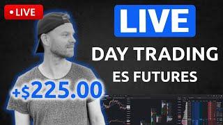 +225  LIVE Day Trading Order Flow SP500 | ES Futures  Funded Account Challenge + Tradrr Platform