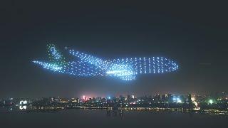 Amazing Drone Magical Holographic Light Show in China