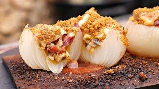 STUFFED & PLANKED ONION  - Side Dish Recipe