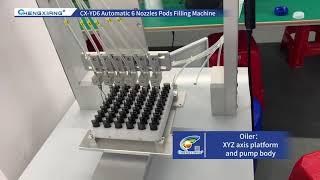 CBD automatic 6 Nozzles pods filling machine | cbd oil filling machine