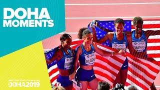 USA Take 4x400m Women's Gold | World Athletics Championships 2019 | Doha Moments