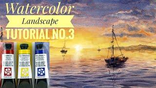 20-minute Painting Challenge, Watercolor Landscape Tutorial No. 3