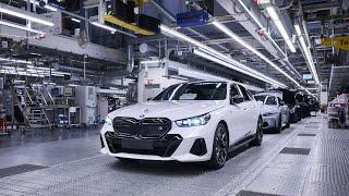 Новый BMW i5 (G60) 2024 года выпуска – сборка и окончательное тестирование  автомобильный завод BMW