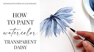 How to START painting daisy flowers in TRANSPARENT technique