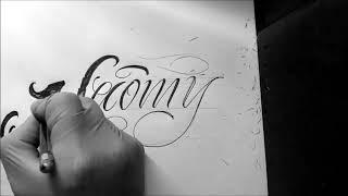 /dibujando chicano lettering"NAOMY"/ handstyler/Rebes Tatuador/ideasde letras para tatuar/GRAFFITY