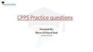 Patient Safety: cpps questions