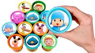 Sorpresas Divertidas de Pocoyo  Abrimos botes Play Doh de colores de Pocoyo