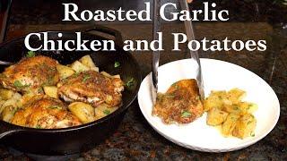 Roasted Garlic Chicken and Potatoes Recipe - Easy Chicken and Potatoes Recipe | AnitaCooks.com