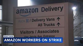 Skokie Amazon workers go on strike joining Teamsters union