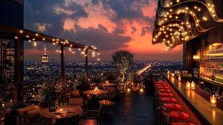 Rooftop Lounge ~ Smooth Exquisite Jazz Saxophone ~ Soothing Background Music in Cozy Bar Ambience