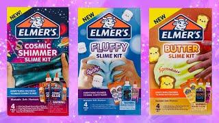 NEW Elmer’s Slime Kit Reviews!! Cosmic Shimmer, Fluffy, and Butter Slime Kits!!