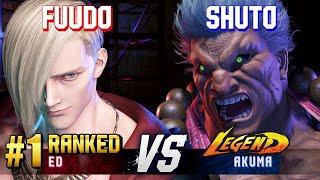 SF6 ▰ FUUDO (#1 Ranked Ed) vs SHUTO (Akuma) ▰ High Level Gameplay