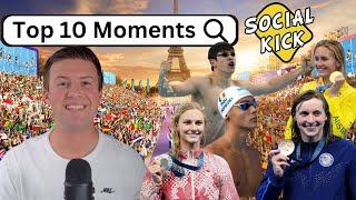 Top 10 Swimming Moments - 2024 Paris Olympics | ft. @SocialKickSwim