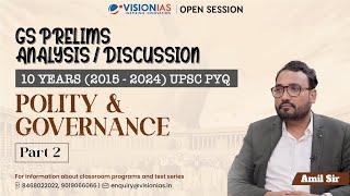 GS Prelims (2015 - 2024) | 10 Years' UPSC PYQ Trend Analysis | Polity & Governance I Part 2