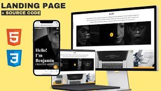 Landing page HTML, CSS , JavaScript  + codesource