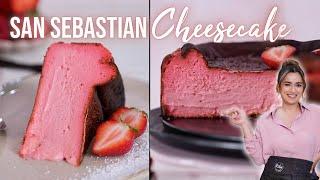 San Sebastian Cheesecake Erdbeere  Strawberry Basque Burnt Cheesecake #sansebastiancheesecake