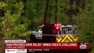 Gusty winds create challenges on Day 5 of Carolina Forest wildfire