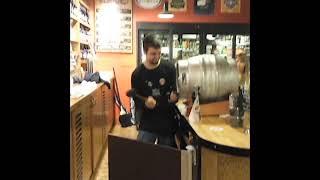 Me tapping a Firkin.