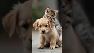 puppy and kitten #cat #puppydog