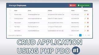 How to make a CRUD application using PHP PDO | Lesson 1