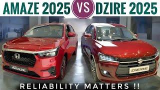 Maruti Dzire vs Amaze 2025 - Which is Better? | Honda Amaze vs Dzire 2024 | New Amaze vs Dzire 2025