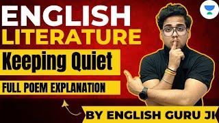 Keeping Quiet Poem | Full Explanation | By Rahul Dwivedi