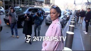 (Exclusive) Rihanna Rocking a Pink Sean John Velour Sweat Suit 03-13-15