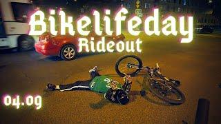 Вилли на велосипедах Прохват Bikelifeday Rideout Стант на велосипедах