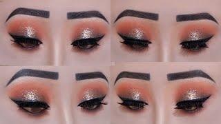 Soft glam glitter smokey eye for beginners | pink smokey eye makeup | eye makeup for hooded eyes