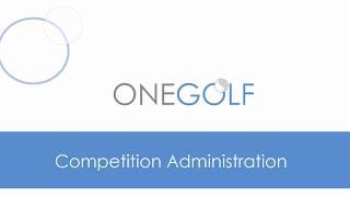 MiClub - OneGolf Competition Administration