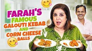 Farah Khan's Tasty Starters Recipe - Galouti Kebab & Corn Cheese Balls | @FarahKhanK