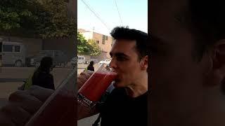 Fresh Pomegranate Juice on the Streets of Karachi, Pakistan 