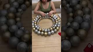 DOLLAR TREE CHRISTMAS DIY METAL TONED ORNAMENT WREATH | AFFORDABLE CHRISTMAS DECOR | LEXI DIY