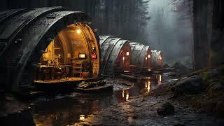 Resistance Shelters In The Forest. Sci-Fi Ambiance for Sleep, Study, Relaxation