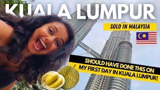 Tried DURIAN for the FIRST TIME EVER | FREE Kuala Lumpur WALKING TOUR | Solo in Malaysia Ep. 3