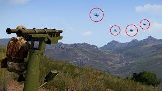 Multiple Attack Helicopters shot down by MANPADS | Static Stinger Launcher | ARMA 3: Milsim