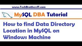 How to find Data Directory Location in MySQL on Windows Machine - MySQL DBA Tutorial