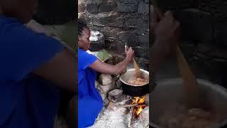 Lunch time in an African village  #cooking #africa #shorts #village