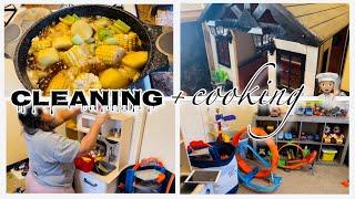 CLEAN AND COOK WITH ME // CLEANING MOTIVATION // EASY DINNER