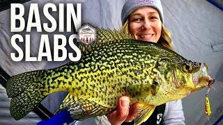 Ice Fishing for Deep Basin Crappies - CRAZY BITE!!