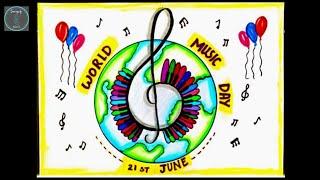 World Music Day || Music Day Poster Drawing || Music Day Easy Drawing