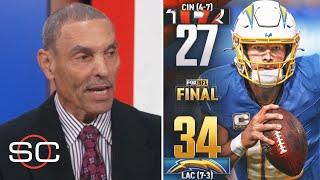 ESPN on SNF Wk 11: Los Angeles Chargers beat Cincinnati Bengals 34-27; Justin Herbert: 297 YDS, 2 TD