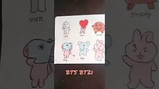 BTS cartoon characters # bt21 # diy with Harshita