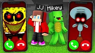 Why SPONGEBOB.EXE Call JJ and Mikey At Night in Minecraft ? (Maizen)