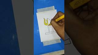 Half trishul  art  with shivling art  easy and simple ll Ejotuz art