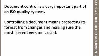 ISO: Control of Documents