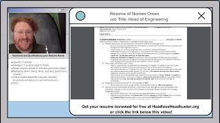 Recruiter Reviews a Head of Engineering Resume (Nomen Omen)