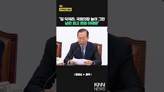 "입 닥쳐라, 국회의장 놀이 그만, 남한 최고 존엄 이재명" / KNN