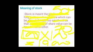 Meaning and characteristics of stock