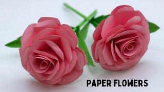 Paper Flowers | Very Easy Paper Rose Flower | PAPER ROSE FLOWERS | Paper Craft | Paper Craft Flowers